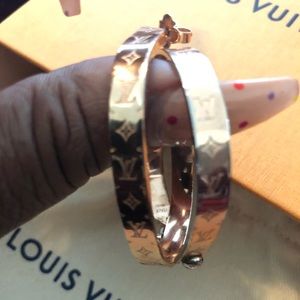 Authentic rose gold Louis Vuitton hoop earrings